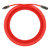10 Gauge Solar Panel Extension Cable with Male and Female Solar Connector Ends | Pair of 10AWG Red and Black Extension Wire with Connectors on Both Ends | Choose Cable Length: 10ft, 15ft, 20ft, 30ft, 50ft, 75ft, 100ft