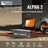 ALPHA 2 | 12V 200Ah LiFePO4 Battery | Powerful 12V Lithium Battery for RVs, Trailers, Vans, Boats, Off-Grid | 5,000 Lifetime Cycles | Bluetooth and Internal Heat Technology