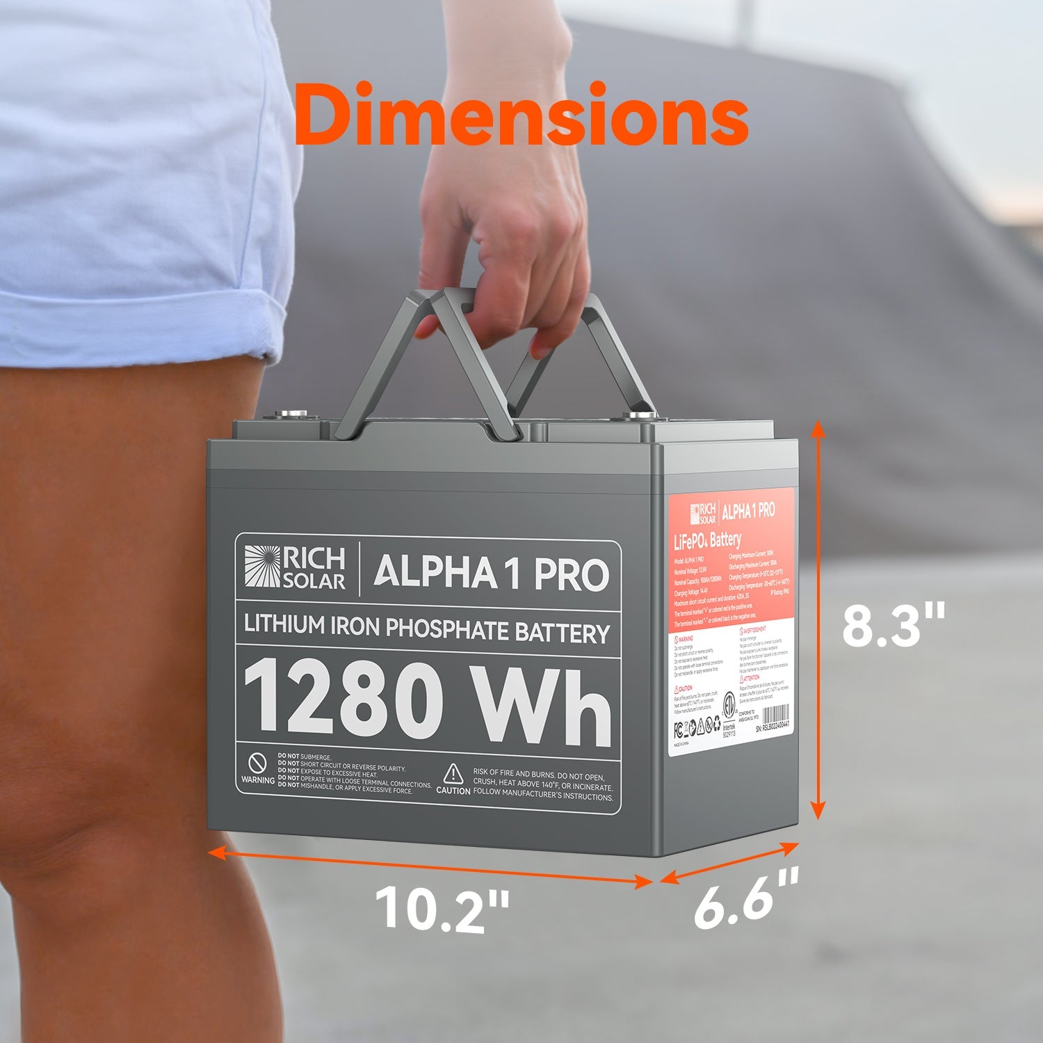 ALPHA 1 PRO | 12V 100Ah LiFePO4 Battery | Premium 12V Lithium Battery for Off-Grid, RVs, Boats | 7,000 Lifetime Cycles | 10-Year Warranty | UL1973 Certified