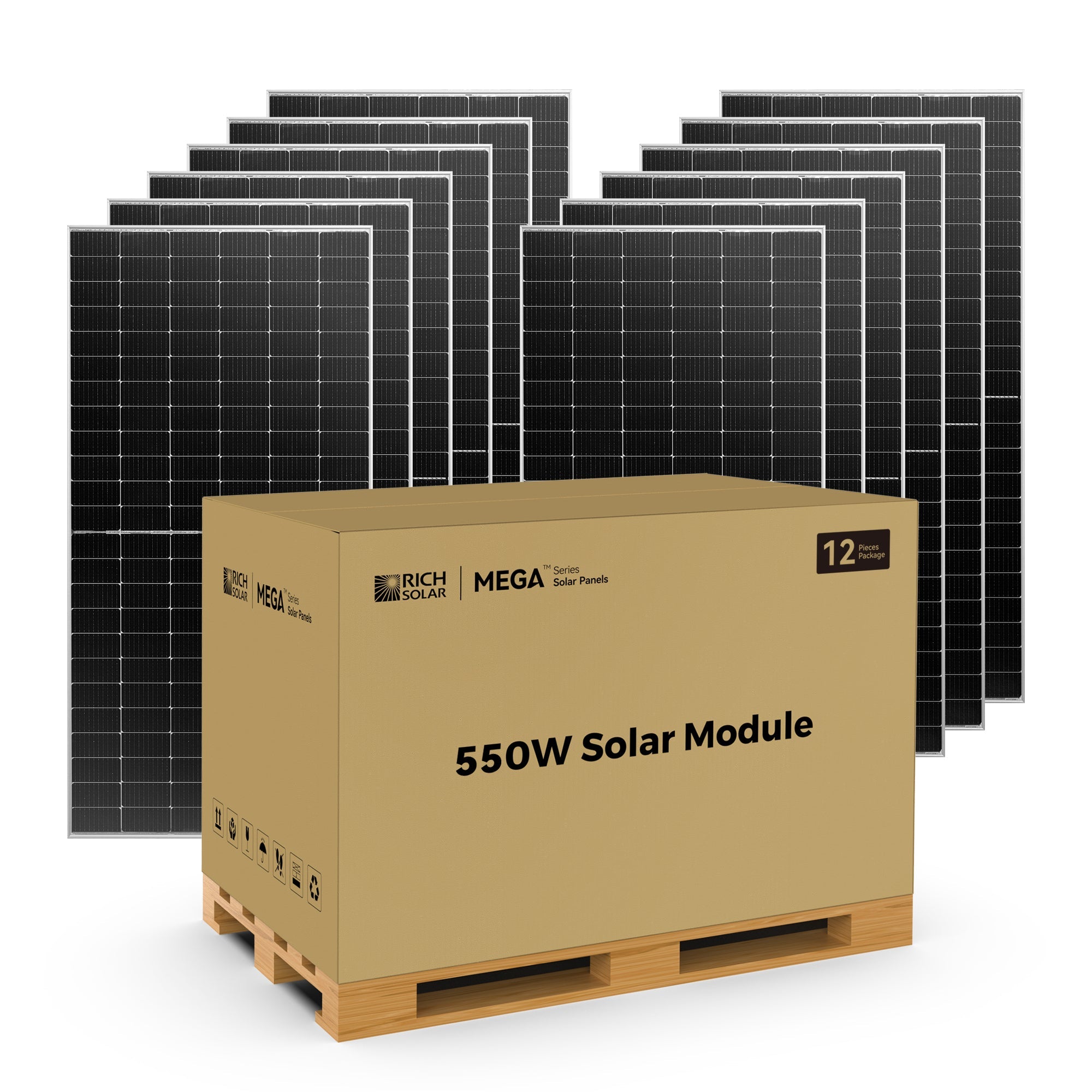 MEGA 550 | 550 Watt Bifacial Solar Panel | Premium Grid-tie or Off-grid Solar Panel for Residential, Commercial, Agriculture | 25-Year Output Warranty | UL Certified