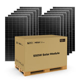 MEGA 550 | 550 Watt Bifacial Solar Panel | Premium Grid-tie or Off-grid Solar Panel for Residential, Commercial, Agriculture | 25-Year Output Warranty | UL Certified