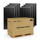 MEGA 550 | 550 Watt Bifacial Solar Panel | Premium Grid-tie or Off-grid Solar Panel for Residential, Commercial, Agriculture | 25-Year Output Warranty | UL Certified