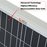 MEGA 200 MAX | 200 Watt 24 Volt Solar Panel | Premium 24V Off-Grid Solar Panel for RVs, Trailers, Cabins | 25-Year Output Warranty | UL Certified