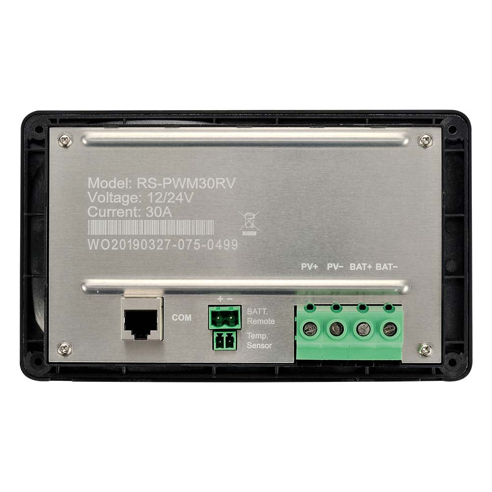 30 Amp Flush Mount PWM Solar Charge Controller | 30A 12V/24V PWM Controller for RVs, Trailers, Campers, Vans, Boats, Off-Grid | Top Rated